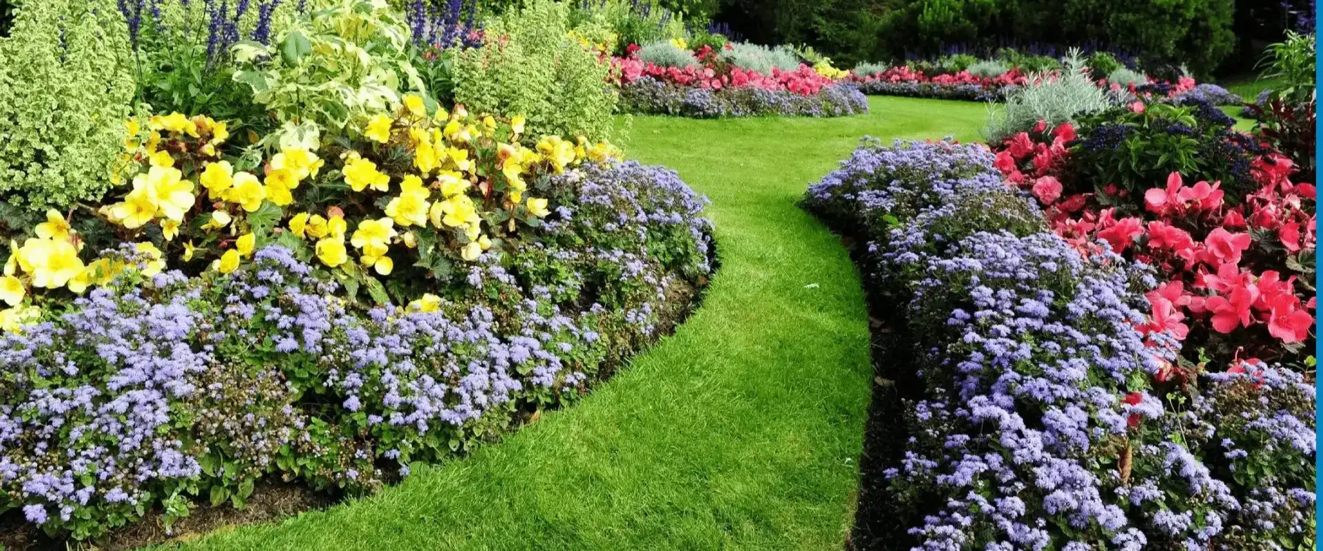 Flowerbeds and Pathway in a Formal Garden