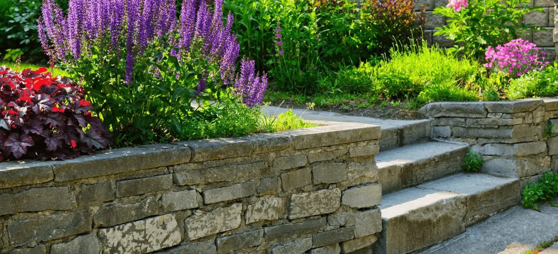 Garden with stone landscaping